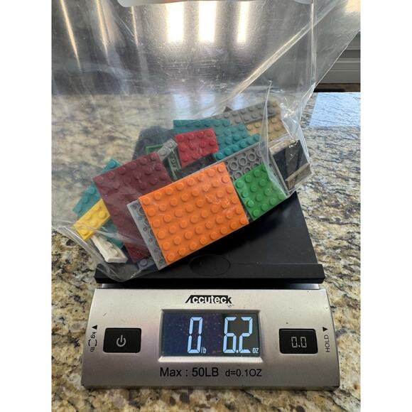 LEGO Mixed Tile Lot Flat Finishing Plate MIXED COLORS 6 Ounces Plus Large White - Picture 2 of 3